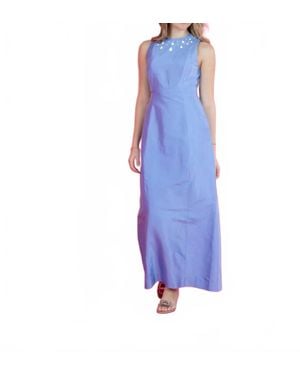 Emily Mccarthy Hepburn Sleeveless Maxi Dress - Blue