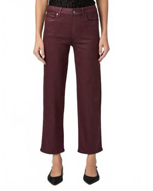 PAIGE Mason Luxe Ankle Straight Jeans - Red