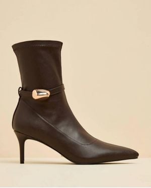 Billini Joyce Pointed-Toe Sock Boots - Natural