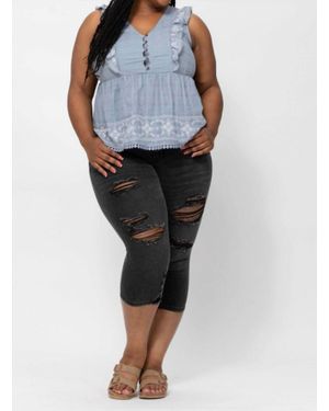 Judy Blue Almost Friday Skinny Capri - Black