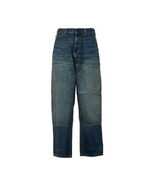Carhartt Oakland Camano Cotton Denim Wide-Leg Pants - Blue