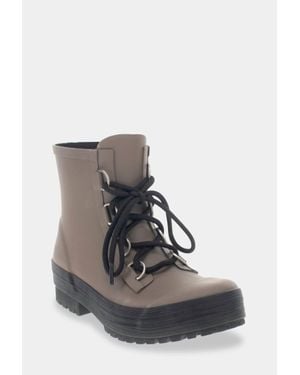 Chooka Ava Lace-Up Ankle Rain Boot - Natural