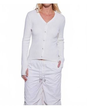 Colorush Tigness Rib Cardigan - White