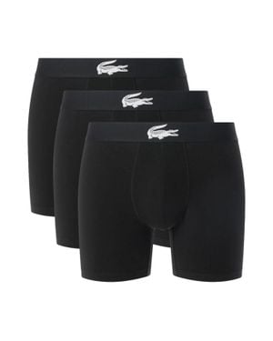 Lacoste Underwear Stretch Jersey Boxer Briefs 3-Pack Gbo3779 - Black