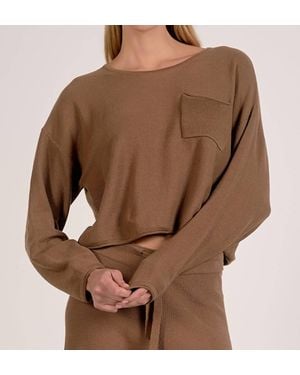 Elan Pocket Front Sweater - Brown