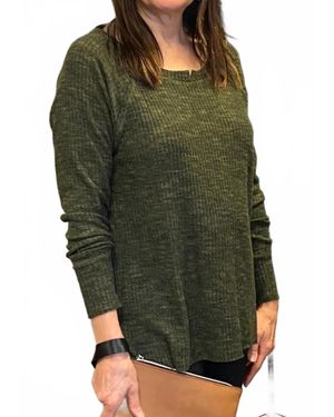 Ariella High Low Long Sleeve Top - Green