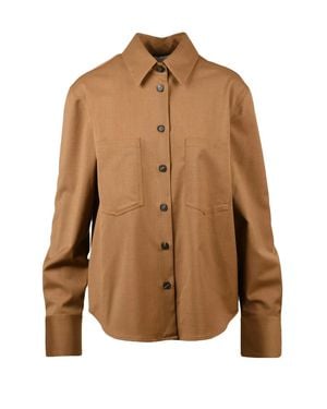 Tela Caramel Modern Fit Virgin Wool-Blend Shirt - Brown