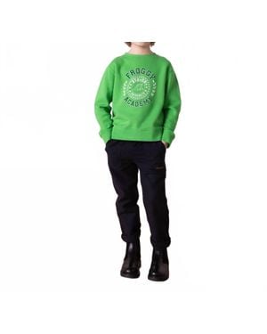 Bonton Froggy Academy Fleece Sweatshirt - Green