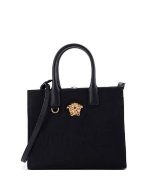 Versace La Medusa Tote Embossed Canvas - Black