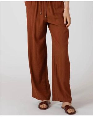 Dex Pull-On Wide Leg Pants - Brown