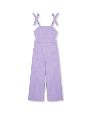 Habitual Wide Leg Cutout Overall - Purple