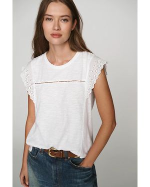 Wilt 100% Cotton Eyelet Tee - White
