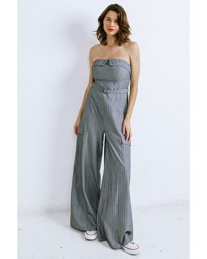 TRUEDAMES Wishful Thinking Woven Jumpsuit - Gray