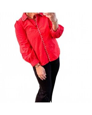 Jodifil Scalloped Button Down - Red