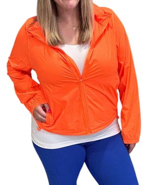 Rae Mode Stretch Long Sleeve Hoodie Jacket - Orange