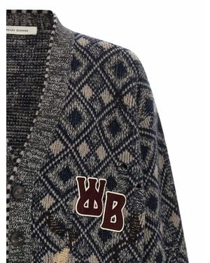 Wales Bonner Merino Wool Cardigan - Black
