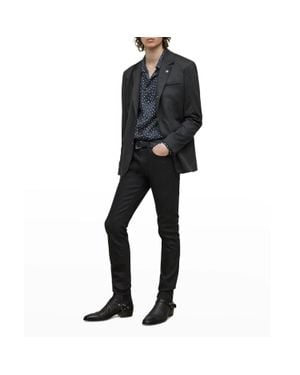 John Varvatos Bryson Blazer Charcoal Notch Lapel Snap Front Gbo2693 - Black