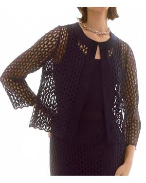 Joseph Ribkoff Pure Lace Open-Front Jacket - Purple