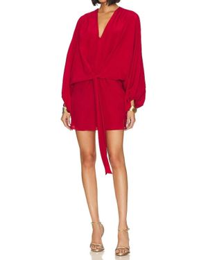 Azeeza Calla Mini Silk Dress - Red