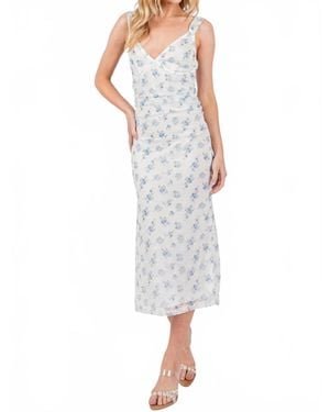 The Workshop Taylor Floral Maxi Dress - Gray