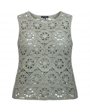 Charlie b Crochet Floral Sleeveless Top - Gray