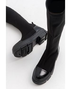 Prologue Shoes Bella Stretch Scuba Knee High Boot - Black