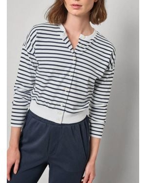 Lilla P Rib Trim Cardigan - Gray