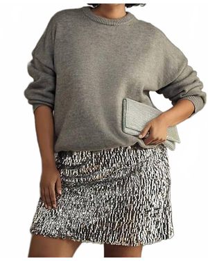Mare Mare Long-Sleeve Knit Sequin Mini Dress - Gray