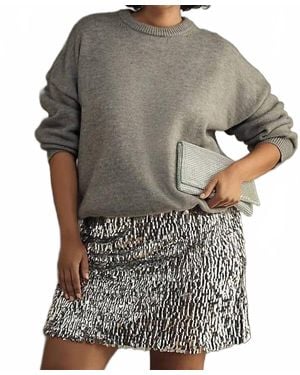 Mare Mare Long-Sleeve Knit Sequin Mini Dress - Gray