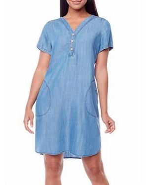 Carre Noir Tencel Dress - Blue