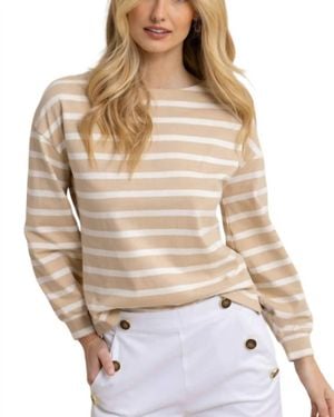 Southern Tide Zayla Striped Top - Natural