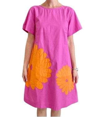 Fitzroy & Willa Edie Short Sleeve Dress - Purple
