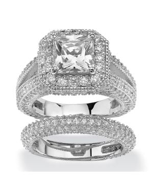 Palmbeach Jewelry 5.08 Tcw Cubic Zirconia 2-Piece Bridal Set - Gray