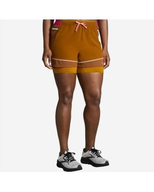 Brooks High Point 3" 2-In-1 Running Shorts - Brown