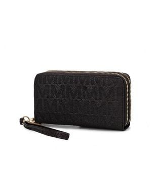 MKF Collection by Mia K Lisbette Wristlet Wallet Purse Handbag M Signature - Black