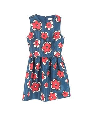 RED Valentino Floral-Print Mini Dress - Blue