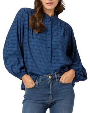 Shoshanna Cameron Button Front Top - Blue