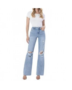 LOVERVET 90's Vintage Super High Rise Flare Jeans - Blue