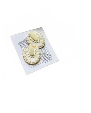 INK+ALLOY Stone Inlay Stud Earrings - White
