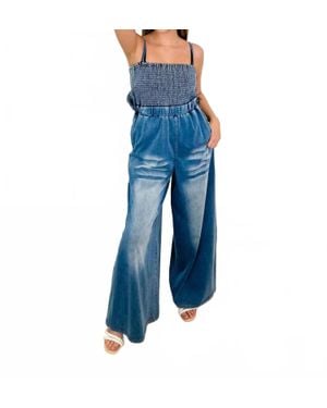 Blakeley All The Memories Cotton Blend Jumpsuit - Blue