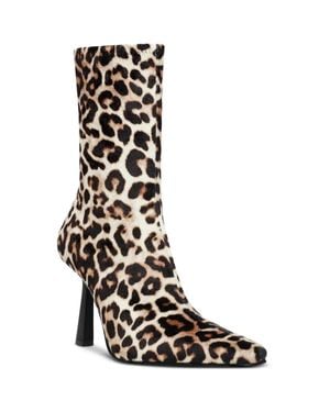 Steve Madden Vakay Boots Leopard Print Pointed Toe Jobb208 - Black