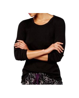 Alfani Scoop Neck Pajama Top - Black