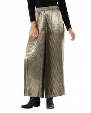 Emily Mccarthy Pleated Wide Leg Pants - Green