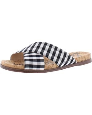 Sam Edelman Hattie Criss-Cross Front Slides Strap Sandals - Blue