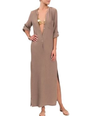EVERYDAY RITUAL Tracey Caftan Dress - Gray