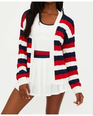 Beach Riot Sherry Striped Cardigan - Red