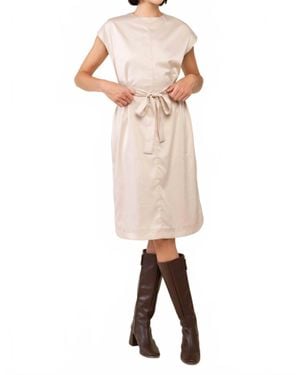 NVLT Tie Waist Midi Dress - Natural
