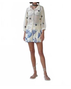 Carolina K Delmar Crochet Bomber Jacket - White