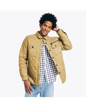 Nautica Big & Tall Sustainably Crafted Tempasphere Quilted Shirt Jacket - Metallic