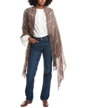 Forte Cashmere Open Weave Shawl - Blue